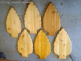 Six wooden antler mount boards, each is 9