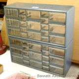 Two storage cabinets with drawers. Each unit is 19