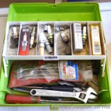 Small tackle box with metric open end wrenches, 8