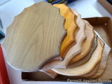 Eight wooden antler mount boards, largest is 12-1/2