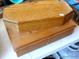 Two nice handcrafted jewelry boxes. One is oak 13