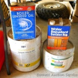 No shipping. Five gallon can of Sunnyside lacquer thinner 457 appears to be full; partial can of
