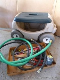 Plastic rolling garden cart is 12-1/2