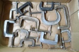 Variety of C-clamps, largest is 4