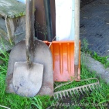 Rock rake, spade and snow shovel, more. Tallest stands 65