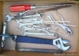 Open end wrenches, screwdriver, small pry bar , more.
