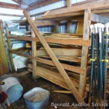 Nice wood rack is about 12' x 4' x 7' high. Does not include lumber in pictures.