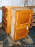 One upper and one lower cabinet. Bottom cabinet is about 18