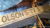 Olson's TV & Elec. Sign would make a cool decoration. Sign is 6' x 11