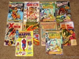 Marvel Comics include The X-Men, The Amazing Spiderman, The Invincible Iron Man, Doctor Strange.