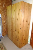 Nice large wooden storage cabinet will make a great pantry or storage for basement or garage.