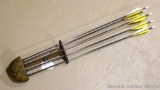 Five Cabela's SST 220 carbon fiber arrows with broadheads. Arrow assembly 31-1/2