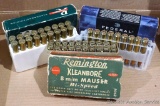 18 rounds .303 British, mixed head stamps. 29 rounds 8mm Mauser by Federal and others.
