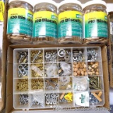 Wolfcraft #0, #10, and #20 biscuits; screws, washers, and plugs, more. Storage box is 12-3/4