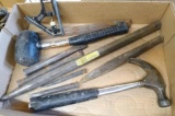 Stanley square, rubber mallet, claw hammer, solid punches, more. Longest punch is 17-3/4