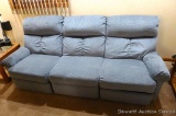 Reclining couch is 7-1/2' long. Upholstery is in good condition. Matches lot 914