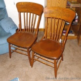 Pair of very nice sturdy wooden kitchen chairs are 17