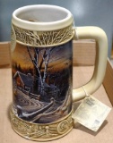 Miller Genuine Draft stein has 'The Pleasures of Winter' picture from the Ducks Unlimited Terry