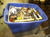 Plumbing supplies including hose clamps, pipe fittings, hoses, PVC elbows, more. Comes is a 18 gal