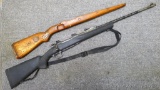 Sporterized Model 98 Mauser has a Nazi eagle on the barrel and receiver. Comes with original wooden