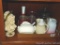 Glass canister, cream pitcher, vases, candy dish, bust, more. Glass canister will hold approx. 4