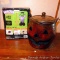 AirBlown 4' tall inflatable Frankenstein with original box; stamped metal jack 'o lantern candle