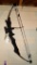 Golden Eagle Archery Hawk compound bow with 4 arrows, string release, and cloth case. Also marked