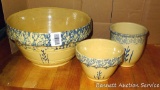 Large R. Ransbottom mixing bowl is marked '306-12 USA' on bottom, measures 12