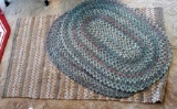 Three woven area rugs in good condition. Largest is 28