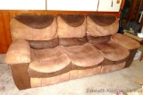 Reclining sofa is in overall good condition. 7-1/2' wide. Both ends recline easily as they should.