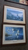 Two nicely framed and matted signed prints. Each measures approx. 26