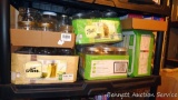 2 boxes of wide mouth quart jars; boxes of other quart, pint and 1/2 pint jars; lots of Tattler wide