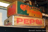 Vintage Pepsi-Cola soda crate and a tomato crate/ basket. Pepsi crate is about 19