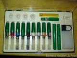 Faber-Castell high precision pen set with nine tip sizes.