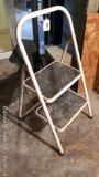 Sturdy two step stool is nearly 3' tall open.