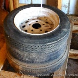 Three tires on 5 hole rims size 4.80-12 have center hole 2-3/4