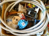 Electrical supplies including 12/3 wire; wire nuts; lamp holders; boxes; Siemens 100 amp circuit