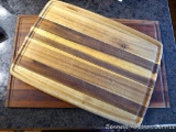 Two wooden cutting boards, larger is 24