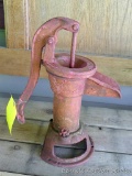 Cheery red pitcher pump is about 1-1/2' tall.