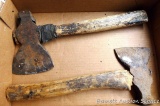 Two old hammer hatchets, each 13