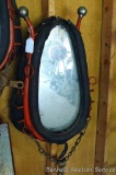 Well done horse collar mirror with nickel plated hame balls, approx. 36