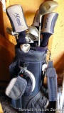 Knight Allante off set golf clubs, plus irons, a chipper and a bag. Right handed set.
