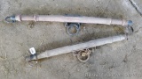 Two antique work horse neck yokes, largest is approx. 4'