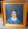 Wooden framed portrait is signed Bettie Stout dated 1896.