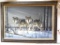 Beautiful painting of 2 wolves by Tim Johnson; framed and matted; measures 43