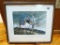 Framed and matted painting by Balmen; measures 23