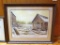 Beautiful winter scene framed and matted by Balmen; measures 22