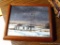 Wood framed painting of winter scene, painted by L.W. Wessgerber. Frame is 11-1/2