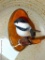 Chickadee on a perch is 4-3/4