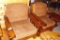 Two sturdy retro chairs with cushions. Stand about 31